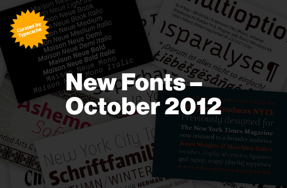 New Fonts – October 2012