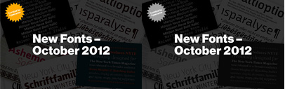 Here is the list of new fonts in October 2012. Check it out!