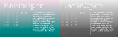 Karlo Open‚ Karlo Sans & Karlo Serif by Sofie Beier