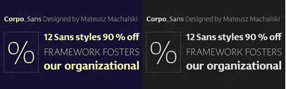 Corpo Sans by Borutta. 90% off until Apr 3.