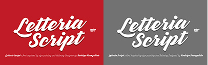 Letteria Script‚ a brush script typeface‚ comes with 5 weights.