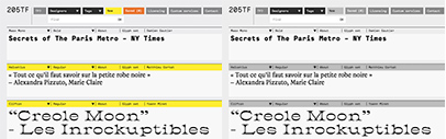 205TF‚ a new French foundry‚ launched with several new typefaces‚ e.g. Maax Light‚ Maax Display‚ Clifton and Helvetius.