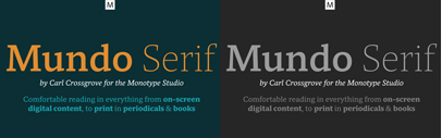 Monotype released Mundo Serif.