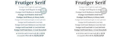 The complete Frutiger Serif family for only $99 USD – available for 24 hours only.