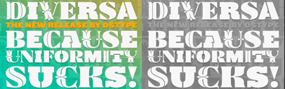 Diversa by DSType: it contains 2760 glyphs and nine styles in one font.