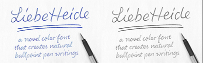 LiebeFonts released LiebeHeide‚ a handwriting font with color font technology.