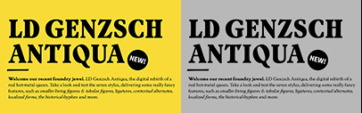 Lazydogs Typefoundry released LD Genzsch Antiqua. 20% off for a limited time.