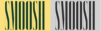 Type Supply released Smoosh‚ a hyper-compressed‚ aggressively high-contrast typeface with extremely pointy serifs. It has 5 weights and 4 optical sizes.