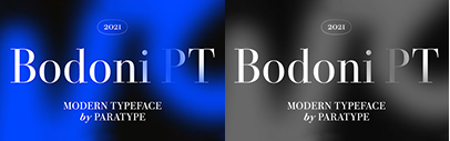 Paratype released Bodoni PT. It comes in 3 optical sizes‚ each of which has 5 weights + italics. Besides them‚ an ornamental style and variable fonts are also available.