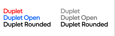 Indian Type Foundry released Duplet‚ Duplet Open‚ and Duplet Rounded.
