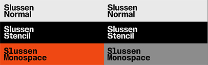 Blaze Type released Slussen‚ Slussen Mono‚ and Slussen Stencil.