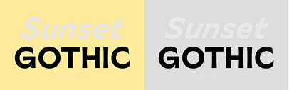 Colophon Foundry added italics to Sunset Gothic.