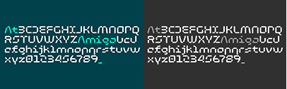 Arillatype.Studio released At Amiga. It comes in 10 styles: one plain style and nine glitched color fonts.