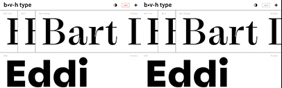 B•V-H Type was launched two months ago. Bart‚ Eddi‚ Anto Rounded‚ and Anto Plot were released.