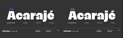 Latinotype released Acarajé designed by Sofia Mohr.