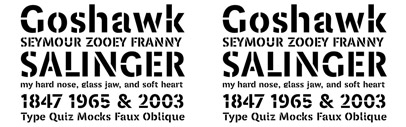 Perec Ludique by PampaType; it consists of stencil‚ cube and chiseled styles.