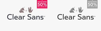 Clear Sans‚ Clear Sans Text‚ and Clear Sans Screen are 50% off. Designed and published by @positype