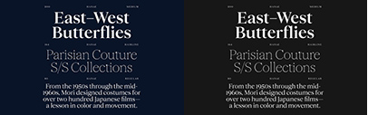 Hanae was expanded. Hairline got even thinner&sbquo; intermediate styles and more glyphs were added&sbquo; and kerning was polished.