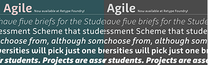 Agile was re-released. It’s now available at Retype Foundry.