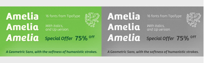 Amelia‚ a geometric sans‚ 75% off until July 4