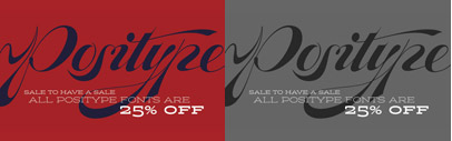 Positype’s fonts at MyFonts are 25% off till Sep 27.