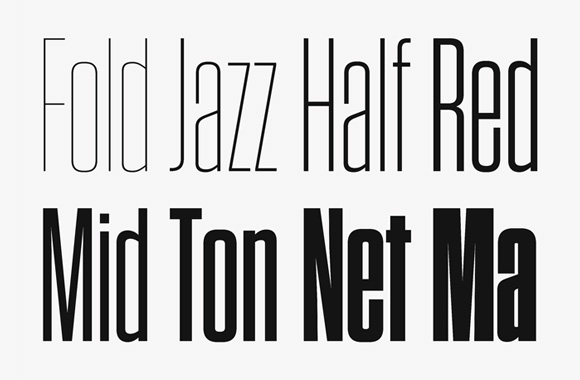Font News [New Font Tungsten expanded. New weights – Thin, Extra Light, Light and Book – and widths Narrow, Condensed and Compressed are available.