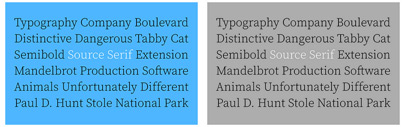 New weights for Source Serif: Extra Light‚ Light‚ and Black.