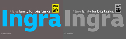 Ingra by @_Lettermin comes with 3 widths and 10 weights for each width. 40% off until Feb 21.