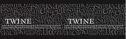 Twine‚ a stencil serif typeface‚ by Wilton Foundry