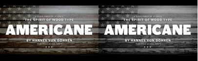 Americane and Americane Condensed‚ inspired by old woodtypes‚ by @hvdfonts. Americane Complete and Americane Condensed Complete are 80% off until April 4.