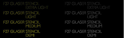 F37 Glaser Stencil is available. The forgotten lighter weights of Glaser Stencil have now been brought back to life by @_Face37.
