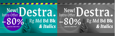 Destra‚ a contemporary‚ narrow serif family‚ by @isacotype. 80% off until Aug 6.