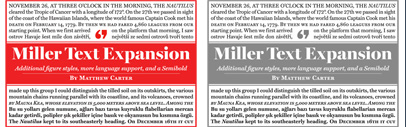 Update to Miller Text: new Semibold‚ additional figure styles‚ and more language support.