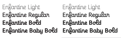 Enfantine‚ an upright script typeface‚ by @ProductionType