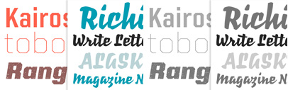 Kairos Sans and Richie by Monotype