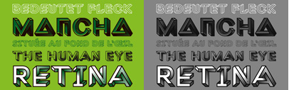 Macula‚ an optical illusion typeface‚ from Bold Monday