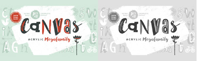 Canvas Acrylic Megafamily‚ a collection of nine distinct hand-painted font families. Canvas Acrylic Megafamily Complete is 70% off until April 29.