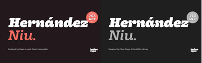 Hernández Niu by @Latinotype. 76% off until May 30.