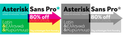 Asterisk Sans Pro by @SchizotypeFonts. 80% off until May 31.