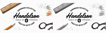 Handelson‚ a collection of 6 handmade typefaces. 35% off until Jun 14.