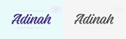 Adinah‚ a layered Brush Script. Adinah Family is 50% off until July 13.