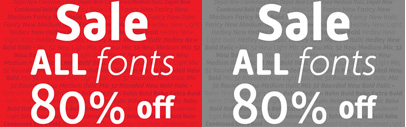 “Buy before you die 21-12-12” All Fonts 80% off at Moretype only for today.
