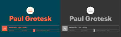Paul Grotesk by artill. 25% off until Aug 12.