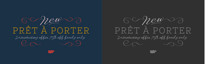 @Latinotype released Prêt-à-porter. Prêt-à-porter Complete Family is 79% off until Sep 7.