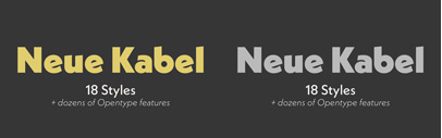 Neue Kabel comes with 9 weights + italics.
