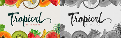 @sudtipos released Tropical‚ designed by Joluvian and digitized by Ale Paul. 50% off until Feb 18.