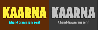 Kaarna‚ a rough hand drawn sans serif‚ by Teo Tuominen