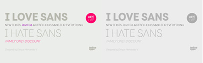 @Latinotype released Javiera. Javiera Family is 85% off until March 25.