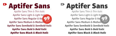 The complete Aptifer Sans family for just $99. Only available for 24 hours.