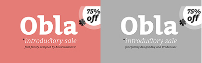 Obla‚ a serif typeface family supporting Cyriilic‚ by Ana Prodanovic. 75% off until March 15.